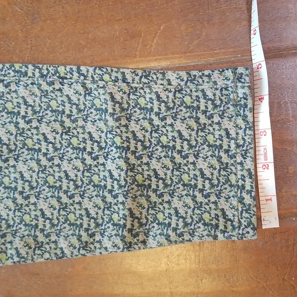 Cabi Womens Ditsy Olive Green Stretch Skinny Jean's Size 4 - Picture 6 of 13